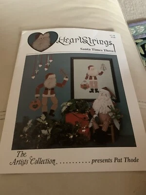 HeartStrings SANTA TIMES THREE Cross Stitch Pattern & Instructions  AC-58 - Image 1 of 2