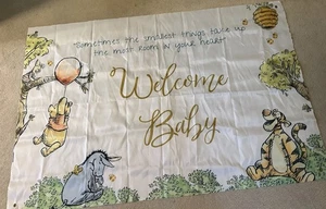 Fondo Winnie Pooh Baby Shower Bienvenido Bebé Cumpleaños Fiesta Fondo - Imagen 1 de 8
