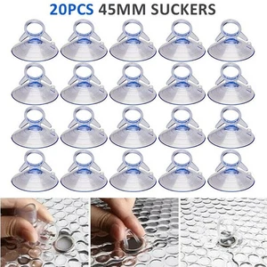 20 Pz 45mm Ventose Plastica Trasparente Gomma Auto Parasole Ventose Pastiglie - Foto 1 di 8