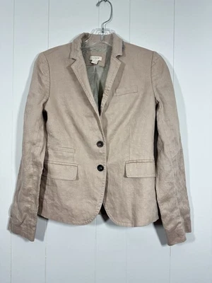 Blazer escolar de lino J Crew para mujer talla 0 color tostado rubor Foto 1 de 4