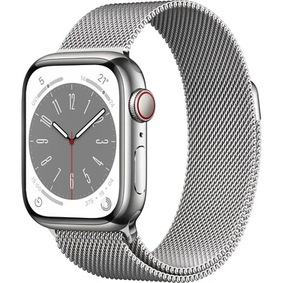 Apple Watch Series 8 – 41 mm | GPS + LTE | Edelstahl Silber + Milanaise Silber ✨ - Bild 1 von 3