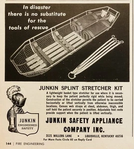 1970 AD.(N23)~JUNKIN SAFETY APPLIANCE CO. LOUISVILLE, KY. SPLINT STRETCHER KIT - Picture 1 of 1