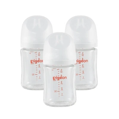 Pigeon Wide Neck Nursing Glass Bottle 5.4Oz/160ml Anti-Colic Pack of 3 - Image 1 of 4