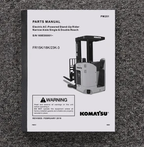 Komatsu FR15K-3 FR18K-3 FR23K-3 Forklift Lift Truck Parts Catalog Manual Book - Picture 1 of 8