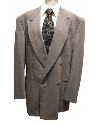 Blazer Cafra Milano Para Hombres Beige 100% Lana Solapa Pico 2 Pechos Hecho en Italia 44L Foto 1 de 4
