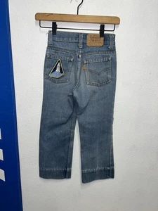 VINTAGE Levis Boys 316-0917 Saddleman Blue Boot Jeans Orange Tab Size 8 Patch - Picture 1 of 11