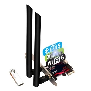 Intel AX200 WiFi 6 Card 3000Mbps BT 5.0 Dual Band, MU-MIMO 802.11AX PCIe Win 10 - Picture 1 of 8
