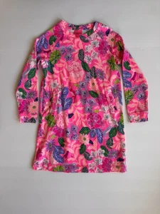 Lilly Pulitzer Dress Girls Long Sleeves Pink Cotton Animals Xl 12-14 - Picture 1 of 5