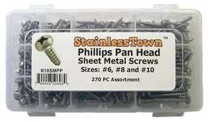 Edelstahl Kreuzschlitz Pan Blech Schrauben Sortiment Kit - Bild 1 von 2