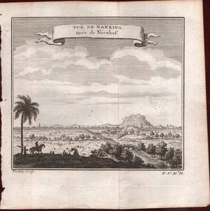 Nanjing China Map Antique Print View Copperplate 1749 Shley - Picture 1 of 1