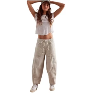 Free People We The Free Silverton Pull-On Barrel Jeans in Ecru Womens Size XS - Picture 1 of 13