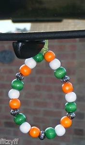 India Indian Country Flag In Car Hanging Coloured Wood Wooden Beads - Picture 1 of 1