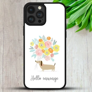 DACHSHUND CASE FOR IPHONE SAMSUNG HUAWEI GOOGLE WIENER DOG FLORAL PHONE COVER - Picture 1 of 13