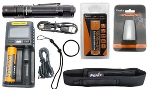 Fenix PD36R Pro Rechargeable Tactical Flashlight + Charger & 2 x 21700 Batteries