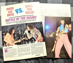 EDDIE VAN HALEN VS DAVID LEE ROTH / 1980'S 2 PAGE MAGAZINE ARTICLE COMPLETE  - Picture 1 of 2