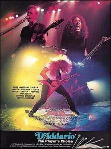 Megadeth Marty Friedman Dave Mustaine Ellefson 1996 D'Addario guitar strings ad - Picture 1 of 3