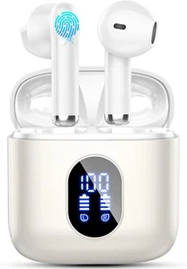 Auriculares Inalámbricos, 2024 Bluetooth 5.4 Auriculares Hi-Fi Estéreo, Mini Auriculares 3g con - Imagen 1 de 2