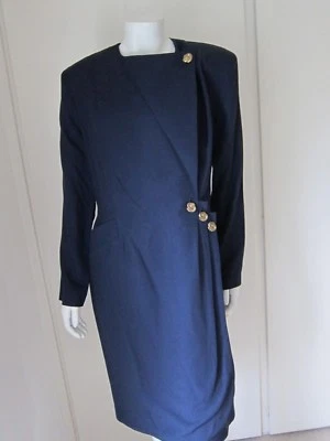 Joseph Ribkoff vintage navy shirt dress smart office/casual knee length size 12 - Image 1 of 4