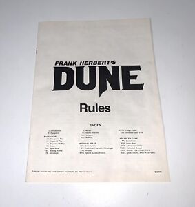 Dune Vtg 1979 Board Game Avalon Hill Rules Manual Only