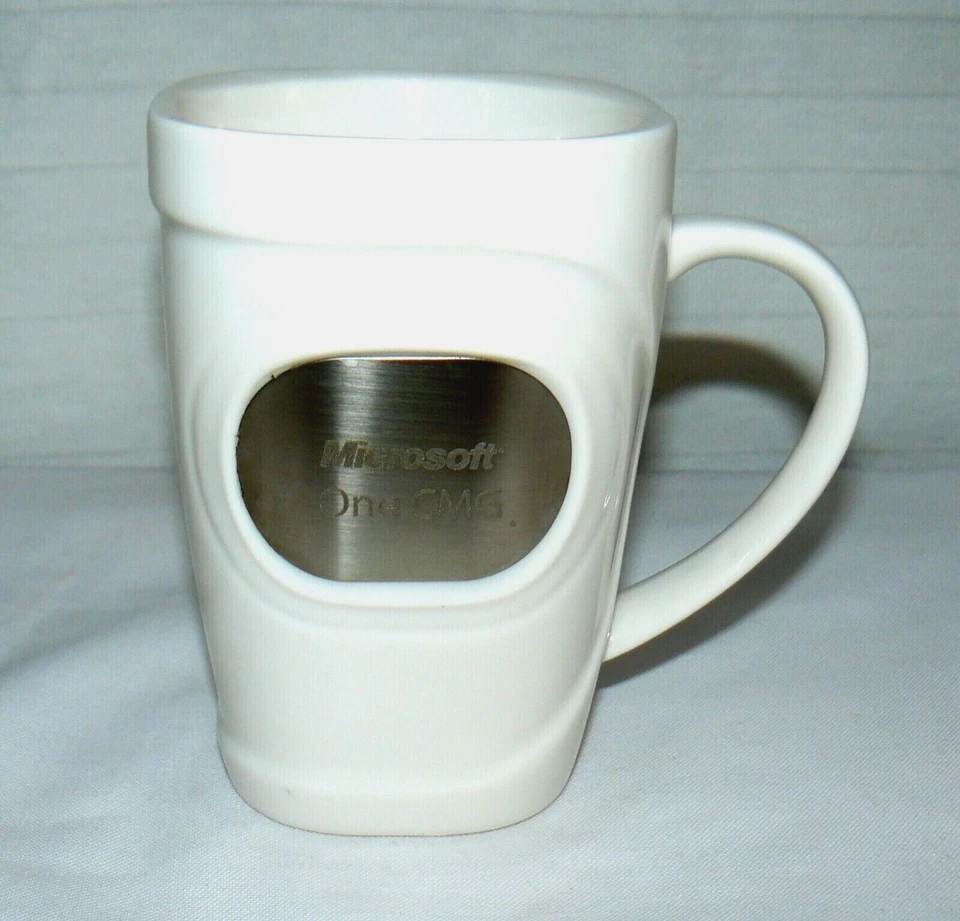 MICROSOFT One CMG 14 OZ THICK WHITE HEAVY MUG CUP COMPUTER HIGH TECH - Image 1 of 4