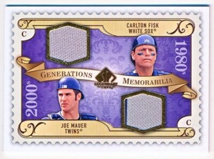 2009 SP Legendary Cuts Carlton Fisk & Joe Mauer Generations Dual Jersey #GM-FM