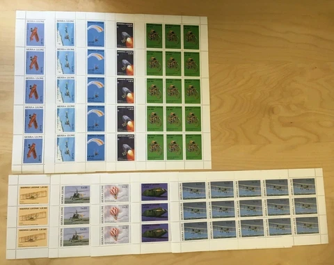 FULL SHEETS Sierra Leone 1987 889-98- Transportation Innov - Set of Sheets - MNH Cover