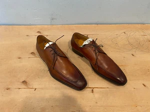 NWOT/B Magnanni 23543 Apron Derby Dress Shoes , Brownish Cognac , Sz US 12 - Picture 1 of 12