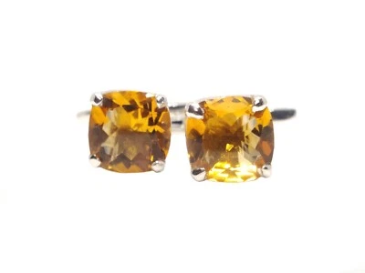 Gemelos de compromiso citrino natural 10 mm cojín 7 quilates citrino Foto 1 de 4