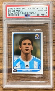2010 Panini World Cup Lionel Messi Sticker Card Argentina #122 PSA 8 - Picture 1 of 2