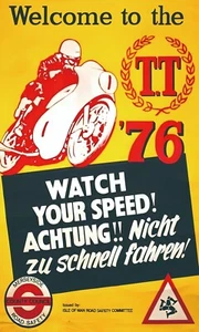 Isle of Man TT Race Flag Course Banner Poster 5 x 3 foot Vintage Design 1 - Picture 1 of 1