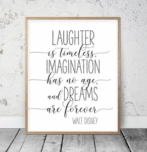 Laughter Is Timeless Imagination Has No Age And Dreams ,Nursery Wall Art - Photo 1/5