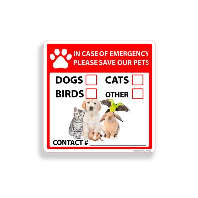 POPART Save Pet Emergency Rescue Dog Sticker