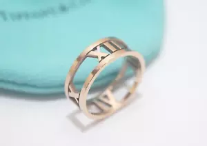 Tiffany & Co. AU750 18K Rose Gold Open Atlas Ring 7" - Picture 1 of 6