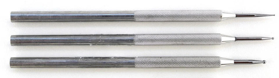 POTTERS WAREHOUSE Aluminium Ball End Tool Set of 3 Clay Sculpturing Stylus Dotting Modelling Tools