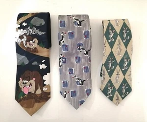 3 x LOONEY TUNES Herren Krawatten Bugs Bunny Sylvester Katze Tasmanischer Teufel - Bild 1 von 5