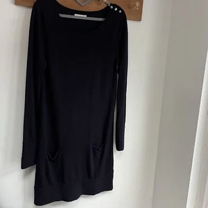 The White Company Jumper Dress Size Small Navy Blue 100% Merino Wool Minimal - Picture 1 of 5