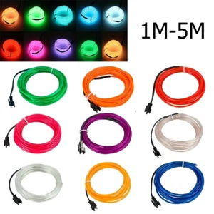 1m-5m El Wire String Light Mini Led Neon Glowing Diy Waterproof Outdoor Lights - Picture 1 of 29