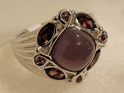 Anillo de plata de ley y amatista con detalles talla 7 de Lorenzo Foto 1 de 4