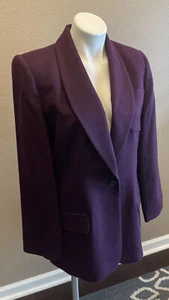 Austin Reed Sz 10 100% Cashmere Plum PURPLE Blazer Jacket Luxury Single Button - Picture 1 of 17