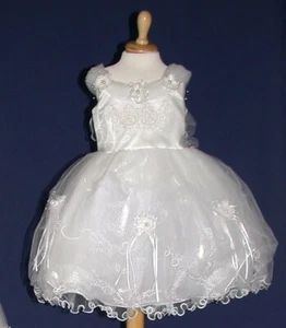 Flower Girl Kid Bridesmaid Dress Princess Party Dresses White 2-3-4 Yrs US Made - Picture 1 of 9
