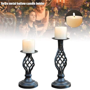 Vintage Metal Candlesticks Romantic Vertical Candle Holder For Home Decor New - Picture 1 of 19