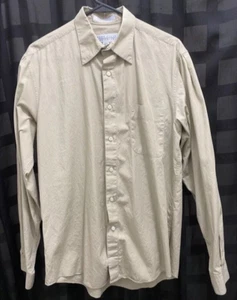 Mens Perry Ellis Men's Casual Dress Shirt  15 1/2, 34-35 Beige Button Down - Picture 1 of 3