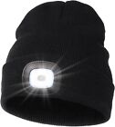 Led Beanie Hat With Light,Unisex Usb Rechargeable Hands Free 4 Led Headlamp Cap