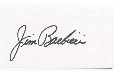 Jim Barbieri Signed 3x5 Index Card Autographed Signature Los Angeles Dodgers MLB - Image 1 of 2
