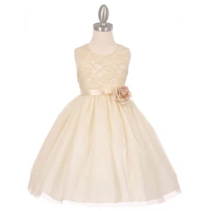 IVORY Size 8 Flower Girl Dress Bridesmaid Birthday Graduation Recital Formal - Picture 1 of 4