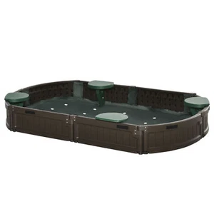 Kids Outdoor Sandbox for Backyard Garden Beach w/ Cover Aged 3-12 Years Old - Picture 1 of 11