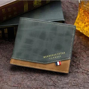 Short Frosted Large Capacity, Multi-Slot Leather Vintage Wallet for Men: - Picture 1 of 8