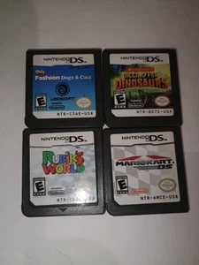 Nintendo DS Games (4) Mario Kart, Digging For Dinosaurs, Rubik's World, Petz  - Picture 1 of 1