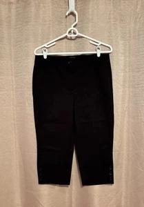 NWT Talbots Signature Women’s Size 12 Black Cotton Blend Cropped Pant - Picture 1 of 6