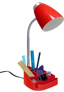 LD1067-RED Compartmental Desk Lamp with iPhone/iPad/Stand, Bendable Gooseneck... - Picture 1 of 6